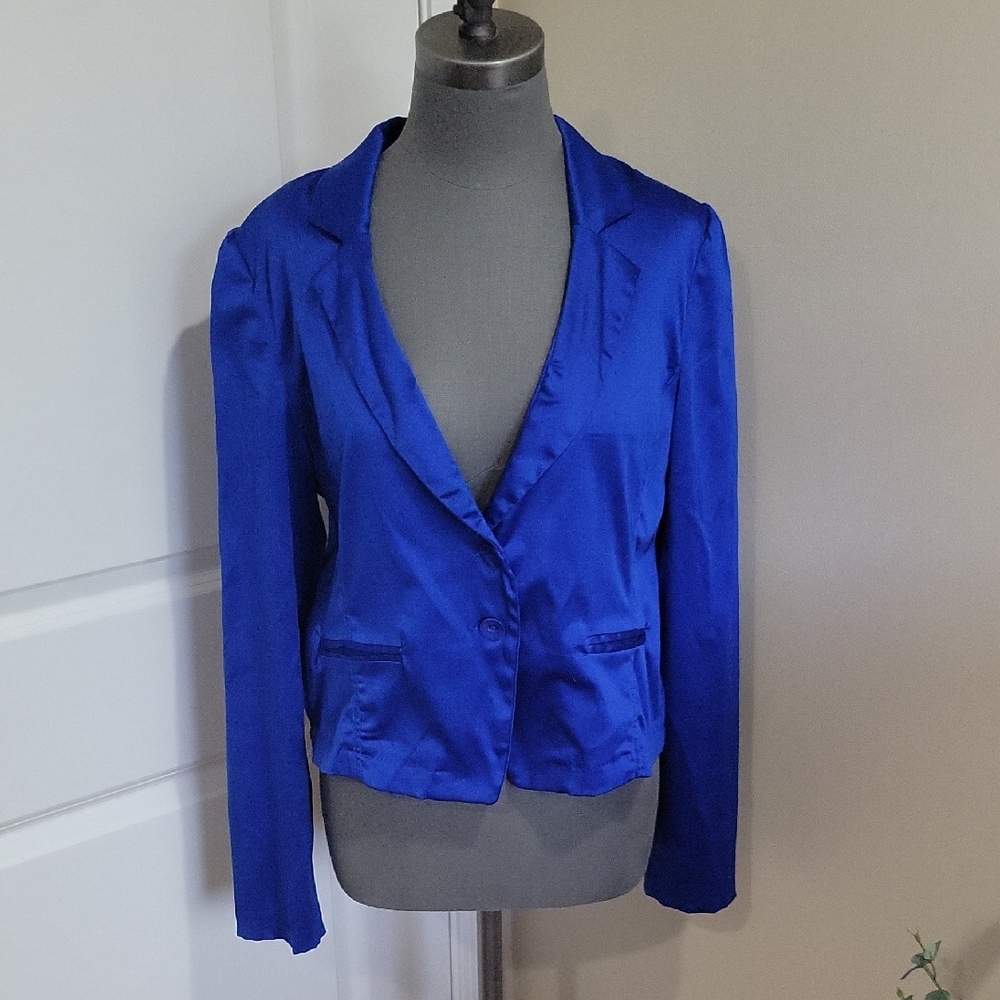 Dots Vibrant Blue Women's Suit Jacket